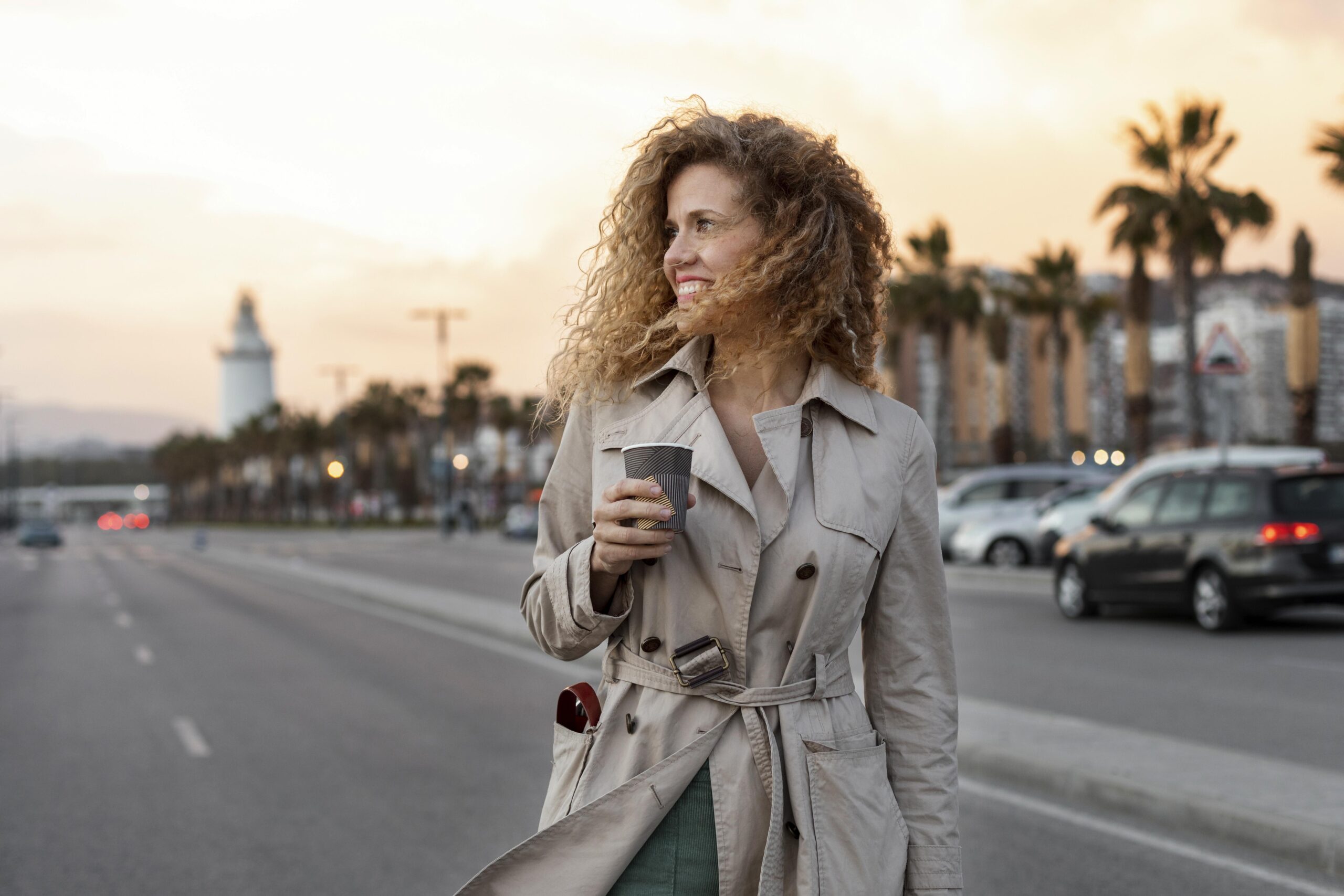 Woman walking confidently in career development setting